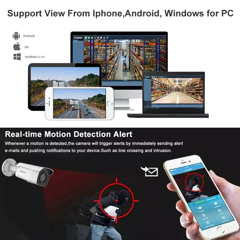 Customized Hikvision Acusense Series 2MP 4MP 6MP 8MP Outdoor Poe Bullet Camera - Image 4