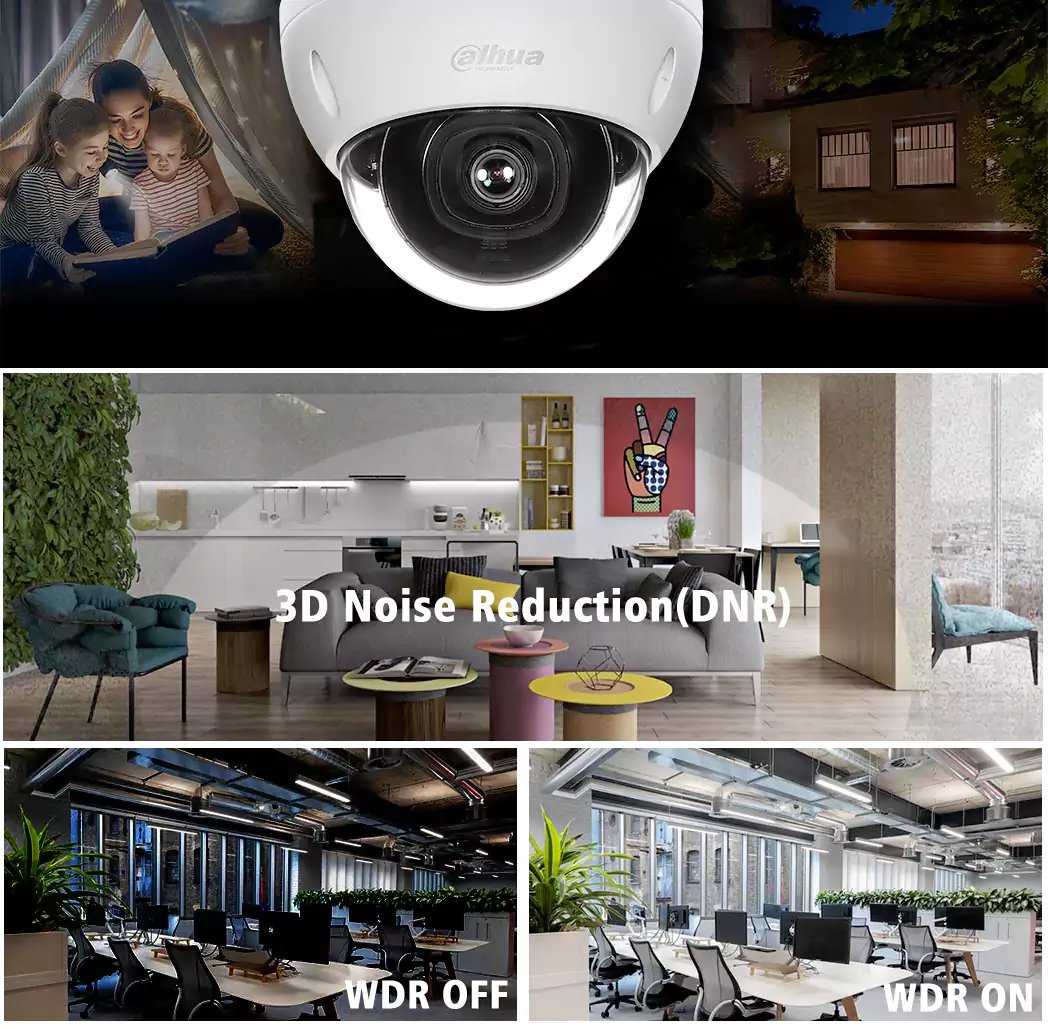 Customized Dahua Full-color Fixed-focal Dome Bullet Eyeball WizSense IP Camera - Image 5