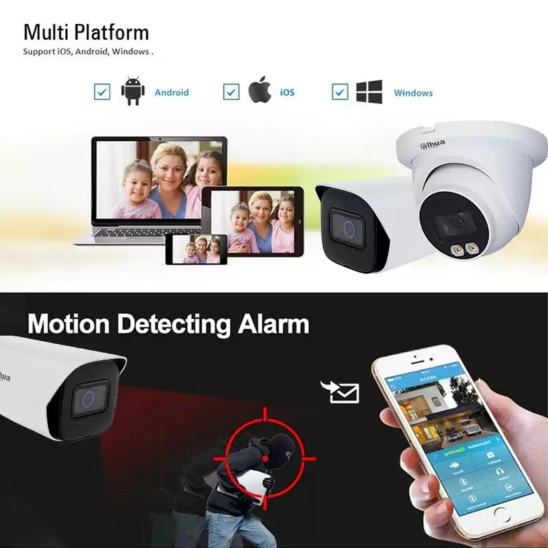 Customized Dahua Full-color Fixed-focal Dome Bullet Eyeball WizSense IP Camera - Image 8